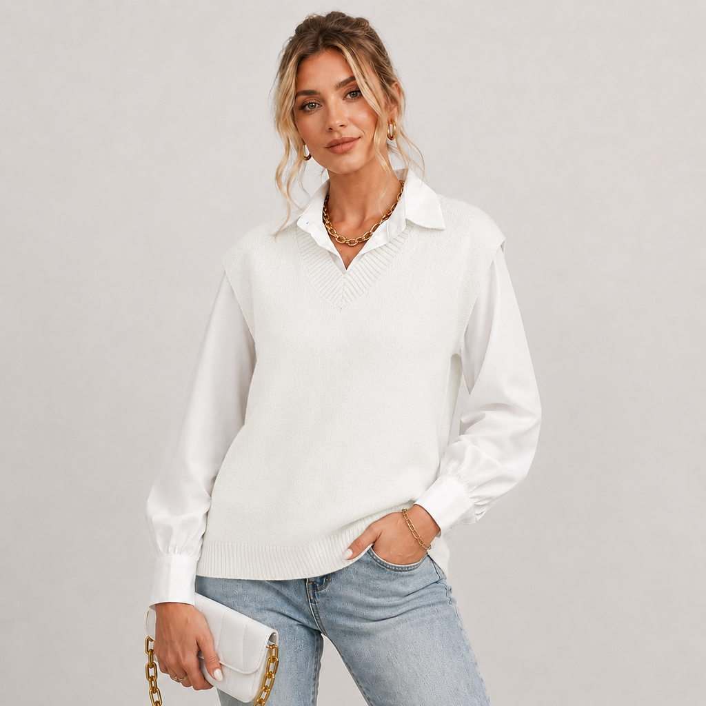 Sweater Vest in White
