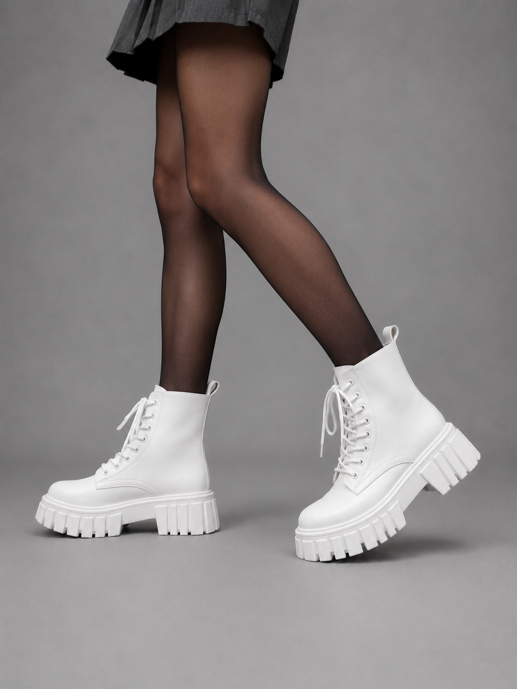 Combat Boots in White