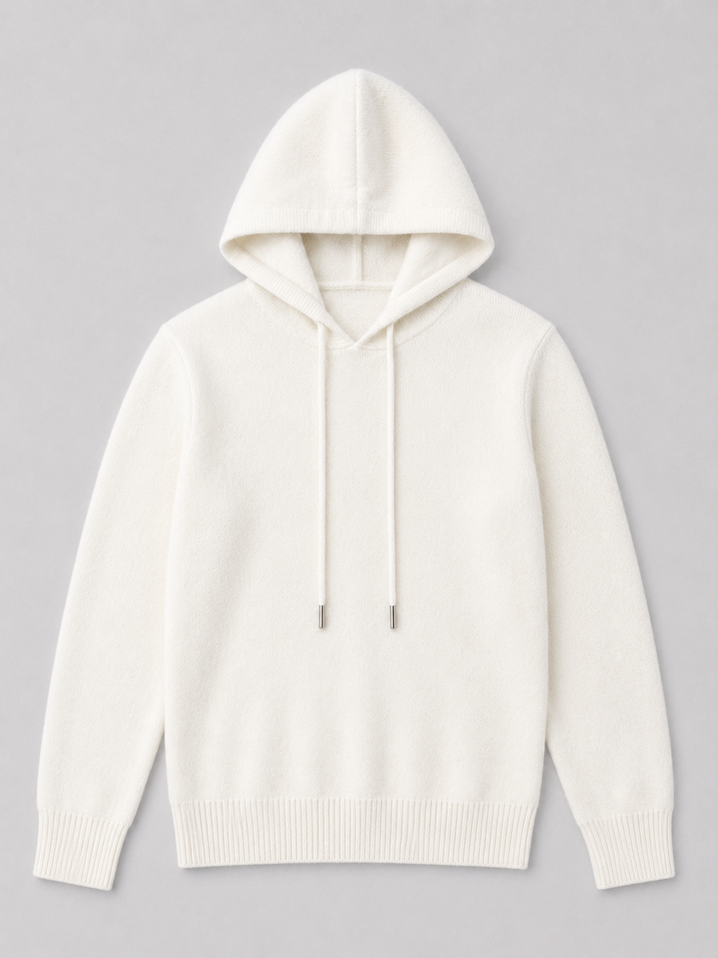 Men's Grey Hooded Sweatshirt in White