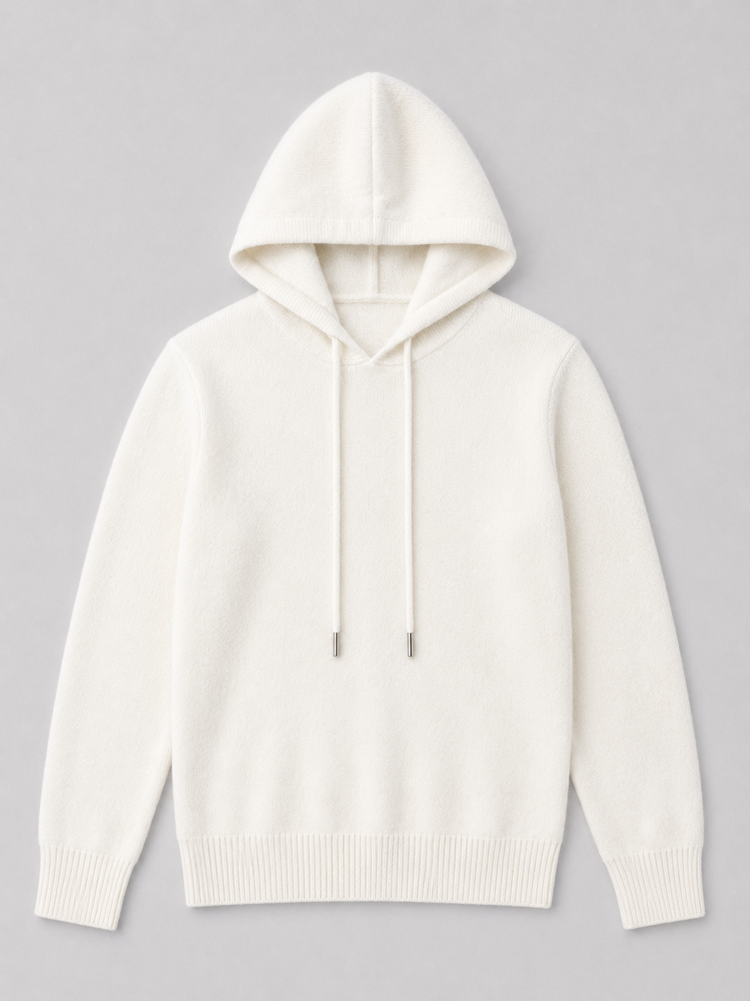 Men's Grey Hooded Sweatshirt in White