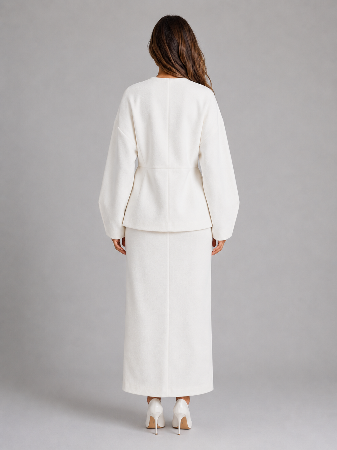 Skirt Suit in White