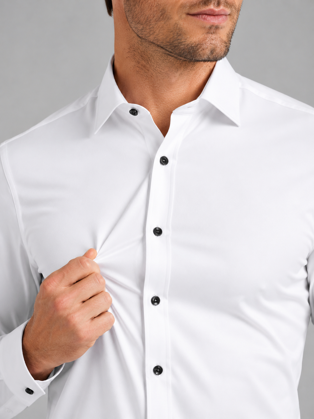 Business Casual Button Down Shirts in White