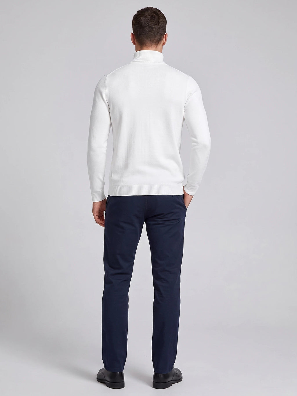 Men's Turtleneck Sweater in White