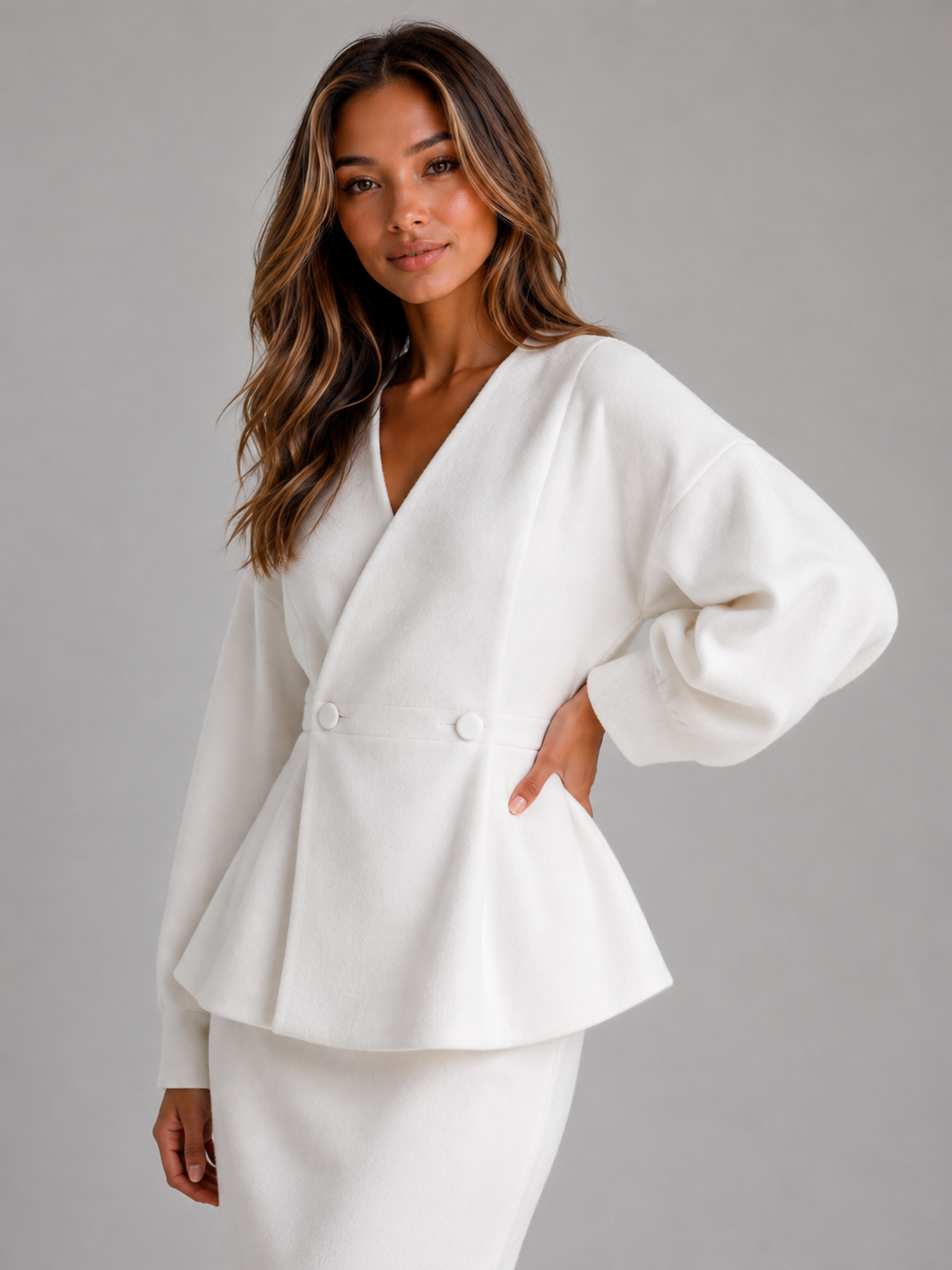 Skirt Suit in White