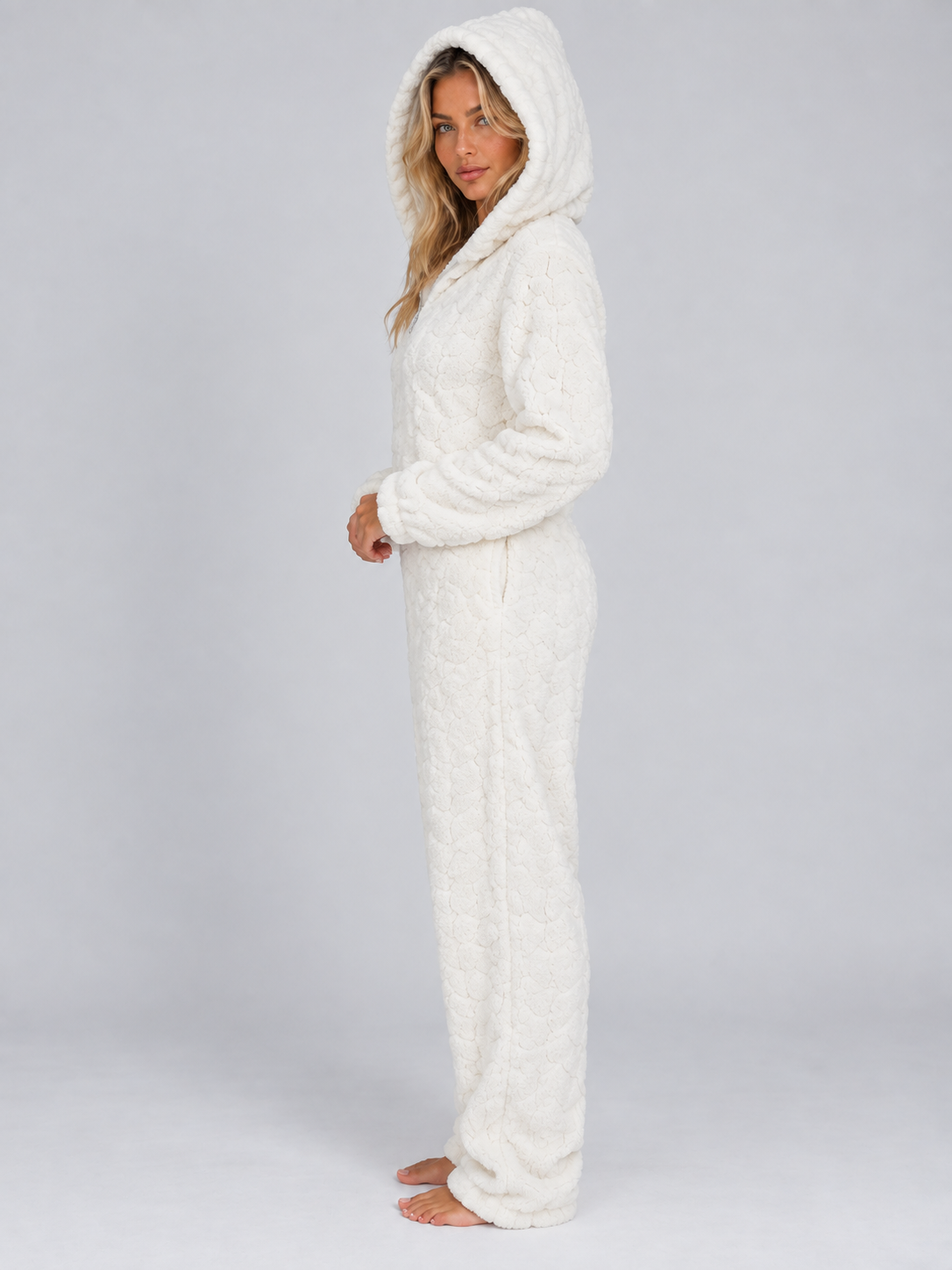 Fleece Jumpsuit in White