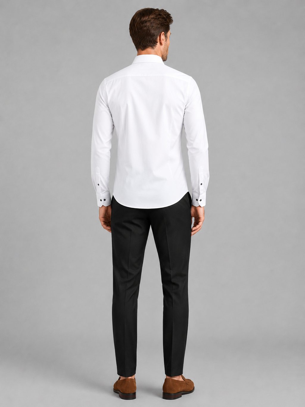 Business Casual Button Down Shirts in White
