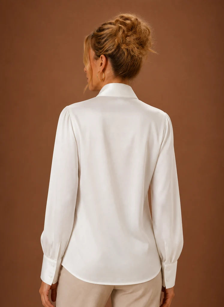 Women’s Satin Bow Blouse | Nero & Luya