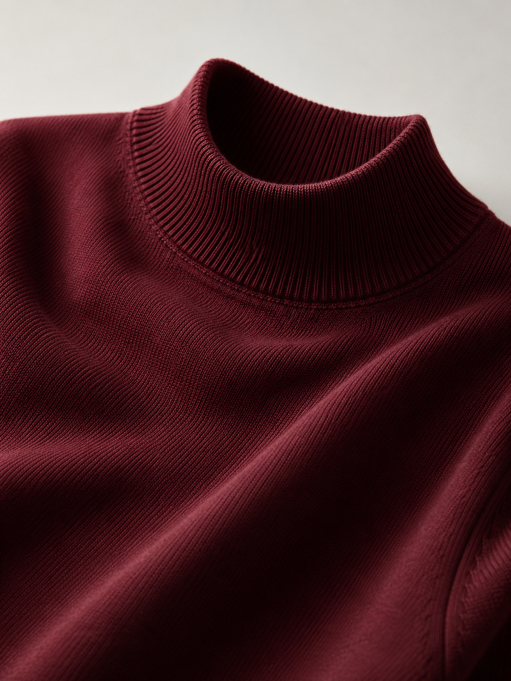Mock Neck Pullover in Wine