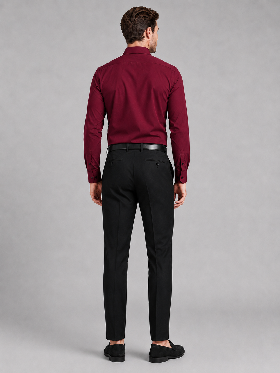 Business Casual Button Down Shirts in Wine