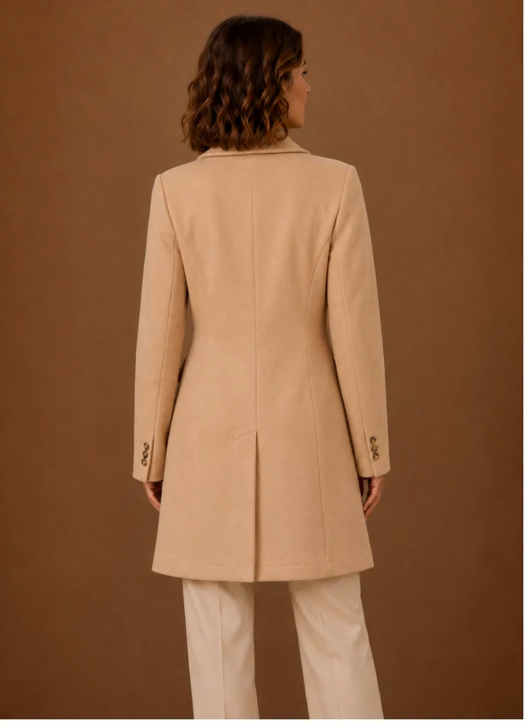 Women’s Double Breasted Coat – Long Tailored Winter Coat | Nero & Luya