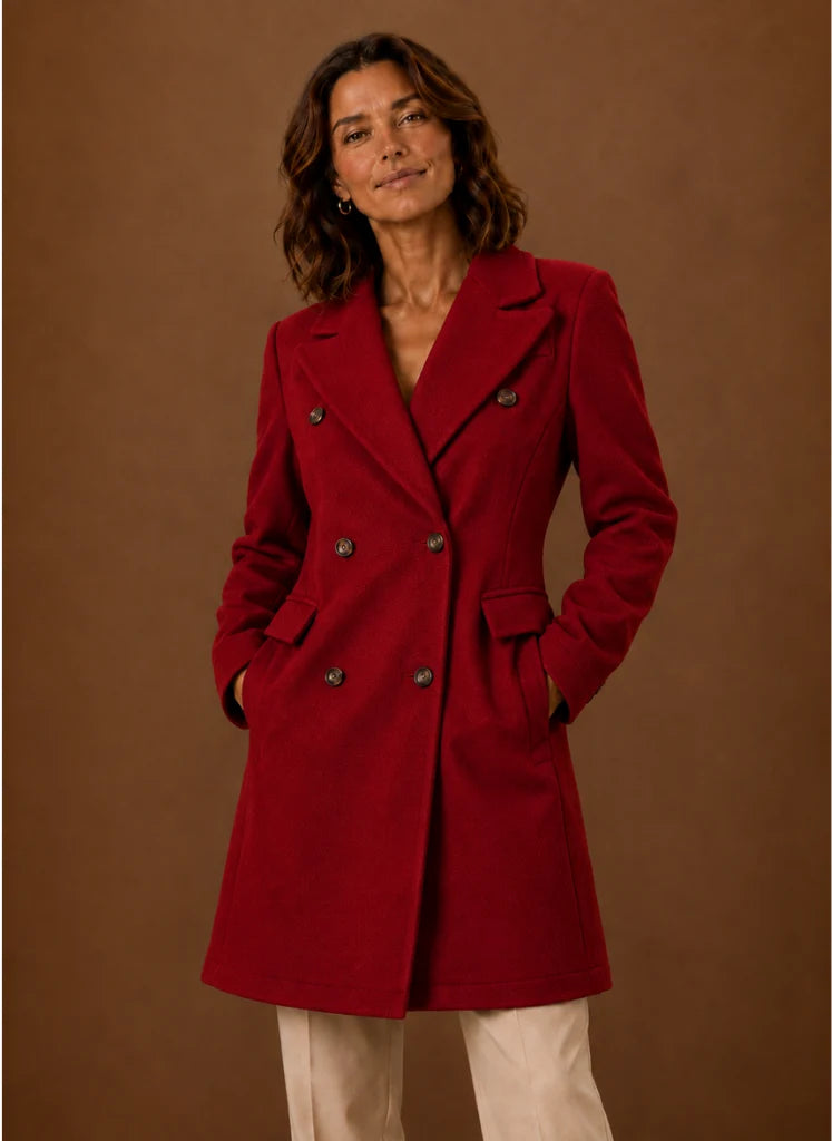 Women’s Double Breasted Coat – Long Tailored Winter Coat | Nero & Luya