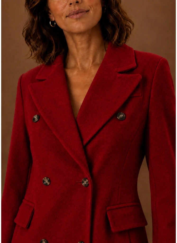 Women’s Double Breasted Coat – Long Tailored Winter Coat | Nero & Luya